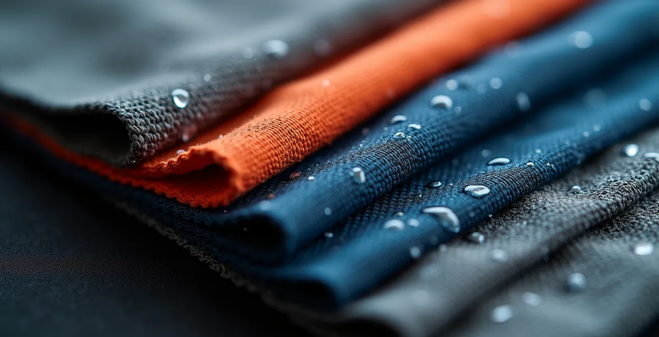 Dettagli ravvicinati di tessuti tecnici per ciclismo urbano