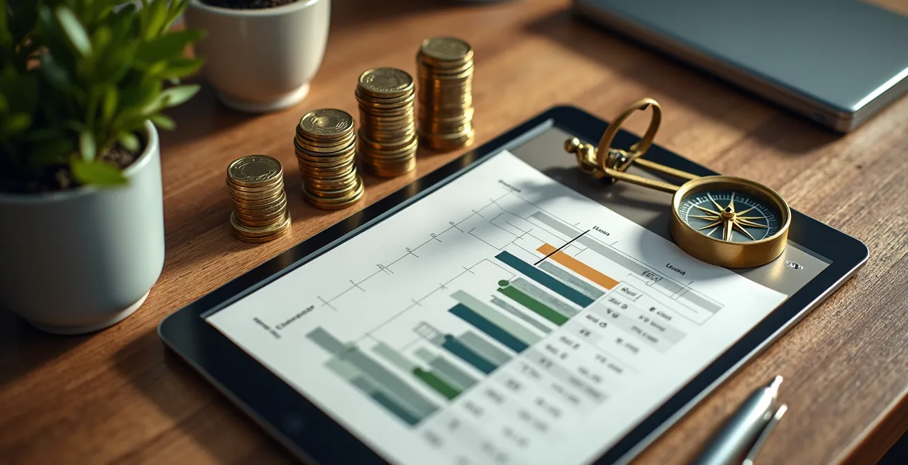 Scrivania con documenti finanziari e calcolatrice per incentivi fiscali PMI